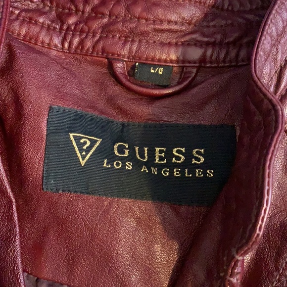 Red Leather Jacket Guess - Picture 2 of 4